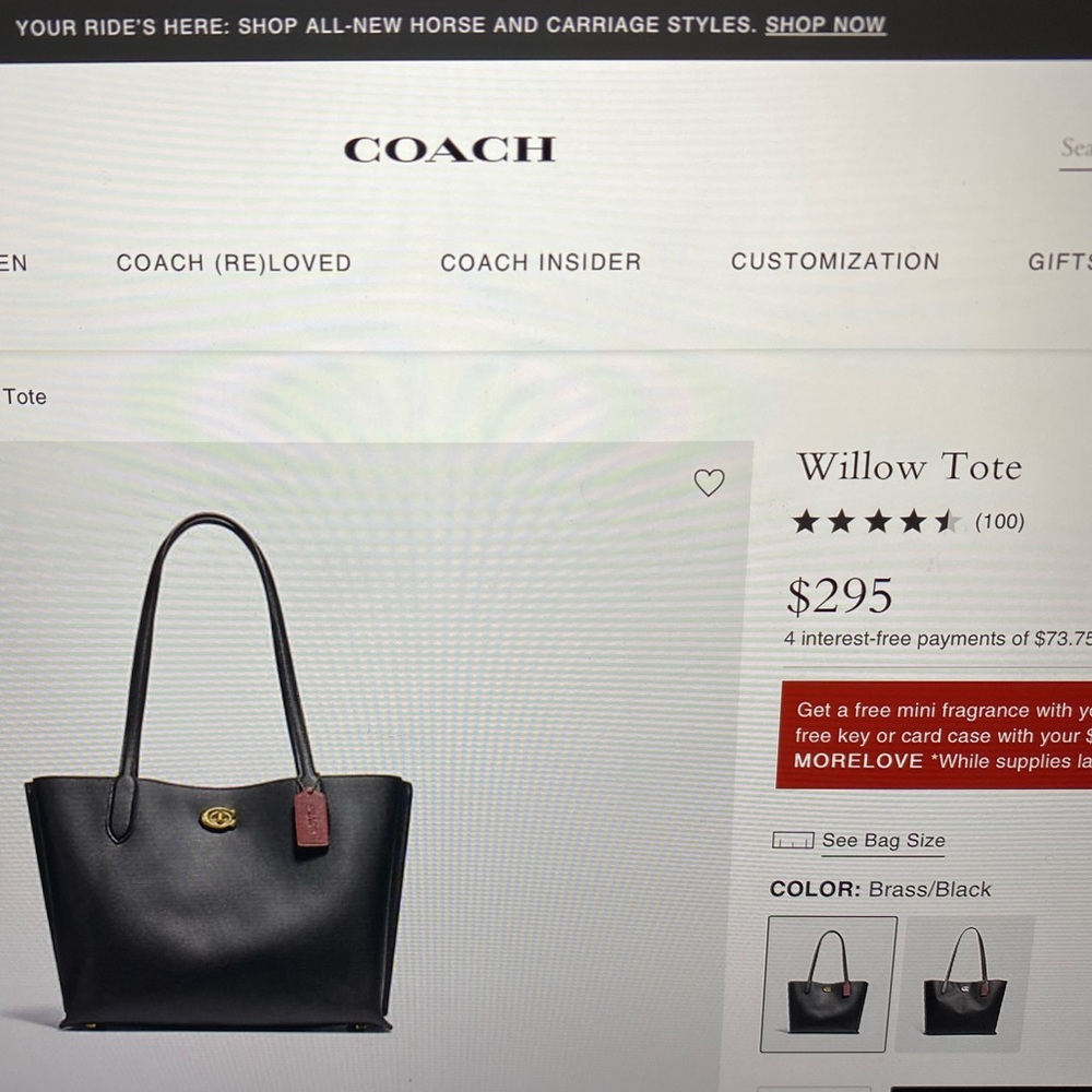Coach Willow Tote